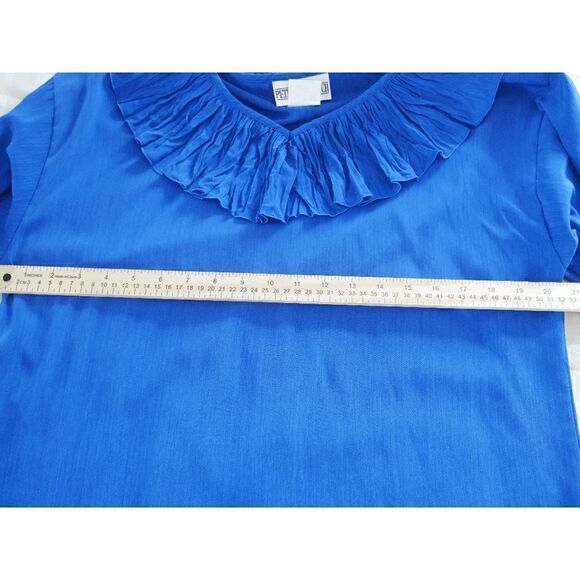 Vintage Peterpopovitch Long Sleeve Blouse Blue Size Medium - Picture 5 of 7